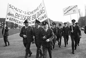 The protest of the police, here in 1969 at a rally in the hall and subsequent demonstration in Bochum