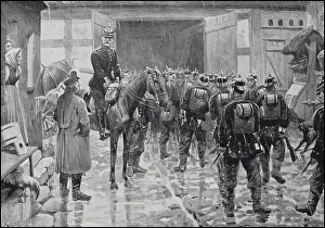 Prussia, Prussian Army, Soldiers Emergency Quarters in the Rain