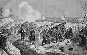 Prussian mortar battery in front of Fort Double Couronne