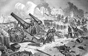 Prussian siege battery No.3 in Park Rainen near Paris