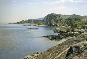 PS Bristol Queen (built 1946), white funnel, paddle steamer, Ilfracombe, North Devon, England, United Kingdom, early 1960s, Europe