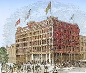 Public ledger building Philadelphia Pennsylvania in the 1870s
