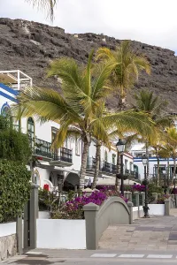 PUERTO DE MOGAN, GRAN CANARIA, CANARY ISLANDS - MARCH 7 : A street scene in Puerto de Mogan Gran Canaria on March 7