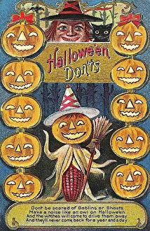 Pumpkin figure, witch, pumpkins