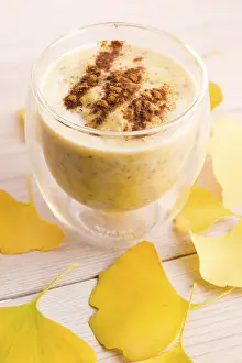 Pumpkin Smoothie with chia seeds, lodz, poland