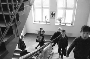 Pupil and teacher in a secondary school in Bochum in 1965