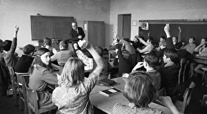 Pupil and teacher in a secondary school in Bochum in 1965