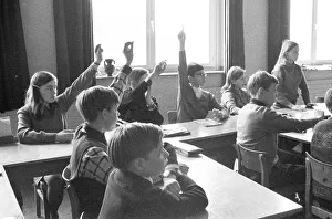 Pupil and teacher in a secondary school in Bochum in 1965