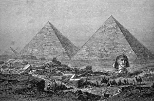Pyramids of Giza and the Sphinx in 1860