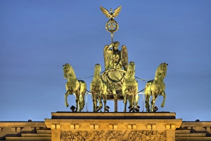 Quadriga above Brandenburg Gate at night