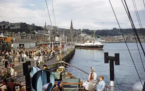 Quay of the ferry terminal, Rothesay, Isle of Bute, Scotland, United Kingdom, early 1960s, Europe