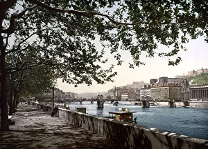 The quay of the Saone, Lyon in 1890