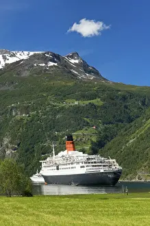 Queen Elizabeth 2, Geiranger, Norway, Europe