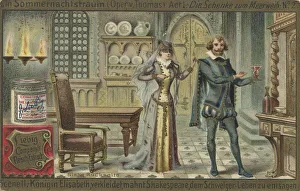 Queen Elizabeth, in disguise, exhorts Shakespeare to renounce the indulgent life