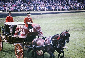 The Queen's Horse and Carriage, Exhibition of the Royal Agricultural Society of England, The Royal Show, Stoneleigh, Warwickshire, England, UK 1967