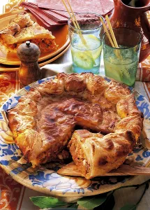Rabbit tarte with olives, Spain