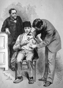 Rabies vaccination by Professor Pasteur in Paris