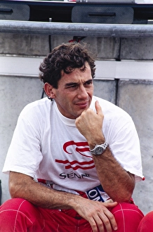 Racing driver Ayrton Senna, Formula 1, Scuderia Ferrari, 3.5 V12 engine, German Grand Prix at the Hockenheimring on 29 July 1990, Germany, Europe