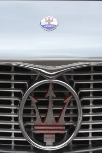 Radiator emblem of a Maserati