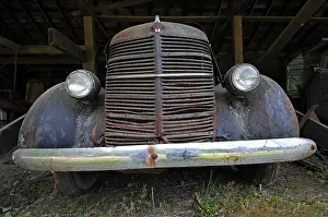 Radiator grill of a vintage car