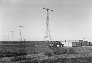 Radio station in Grimeton. A radio transmitter and receiver for long-wave transatlantic wireless telegraphy. The station was completed in December 1924