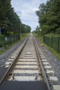 Railroad tracks stretching far into the distance