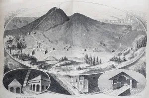 The railway line on the volcano Vesuvius near Naples