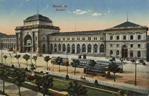Railway station in Mannheim, Baden-Wuerttemberg