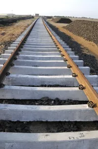 Railway tracks broad gauge with rcc slippers