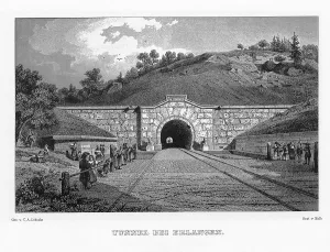 Railway tunnel, Erlangen, drawing of Lebschee