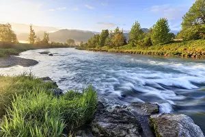 Rapids, river, riverbank, long exposure