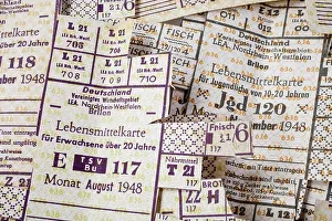 Ration cards for adults from 1948, Germany, Europe