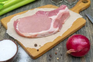 Raw pork steak