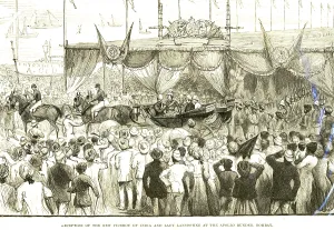Reception of the new viceroy of India and lady Lansdowne at the Apollo bunder, Bombay now Mumbai, Maharashtra, India, Asia
