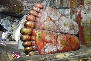 Category Buddhism Prints: Reclining Buddha in one of the cave temples of the Golden Temple