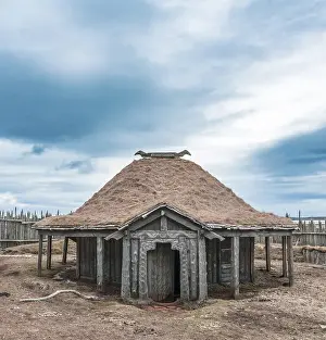 Category Scandinavia Prints: Reconstructed Viking house, Stokksnes