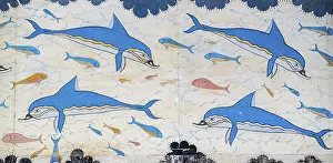 Reconstruction of the dolphin frescoes by Arthur Evans