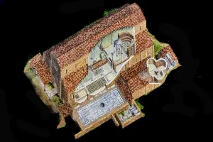 Reconstruction drawing, archaeological excavations from early Christian and Roman times
