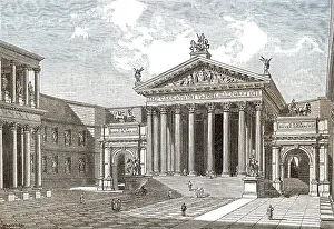 Reconstruction, the Forum of Augustus in ancient Rome