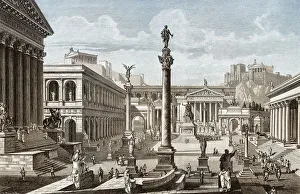 Reconstruction of the Roman Forum in ancient Rome