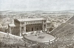 Reconstruction of the Theatre of Dionysus in ancient Athens