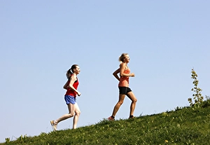Two recreational runners, young women