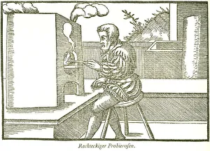 Rectangular tasting furnace, historical representation from Georgius Agricola