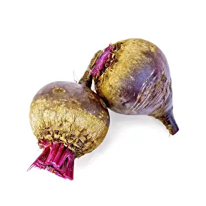 Two red beet isolated on white background