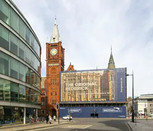 Red brick Victoria buildings clocktower and renovation of art gallery
