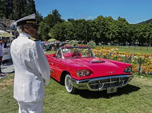 Red Ford Thunderbird, classic car meeting