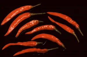 Red, pickled chilli peppers