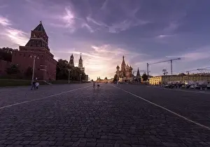 Red Square at sunset, Moscow, Russia, Europe