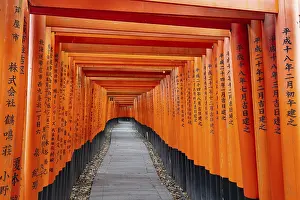 Red Tori Gate at Fushimi Inari Shrine in Kyoto