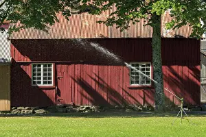 Red wooden house, Lardal, Norway<br> Red wooden house